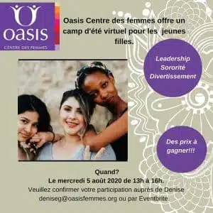 Poster camp d'été (virtuel) pour les filles