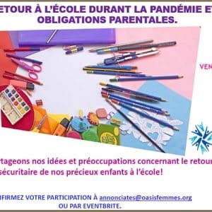 Affiche pour Le retour à l'école durant la pandémie et les obligations parentales
