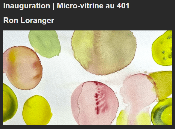 Inauguration | Micro-vitrine au 401